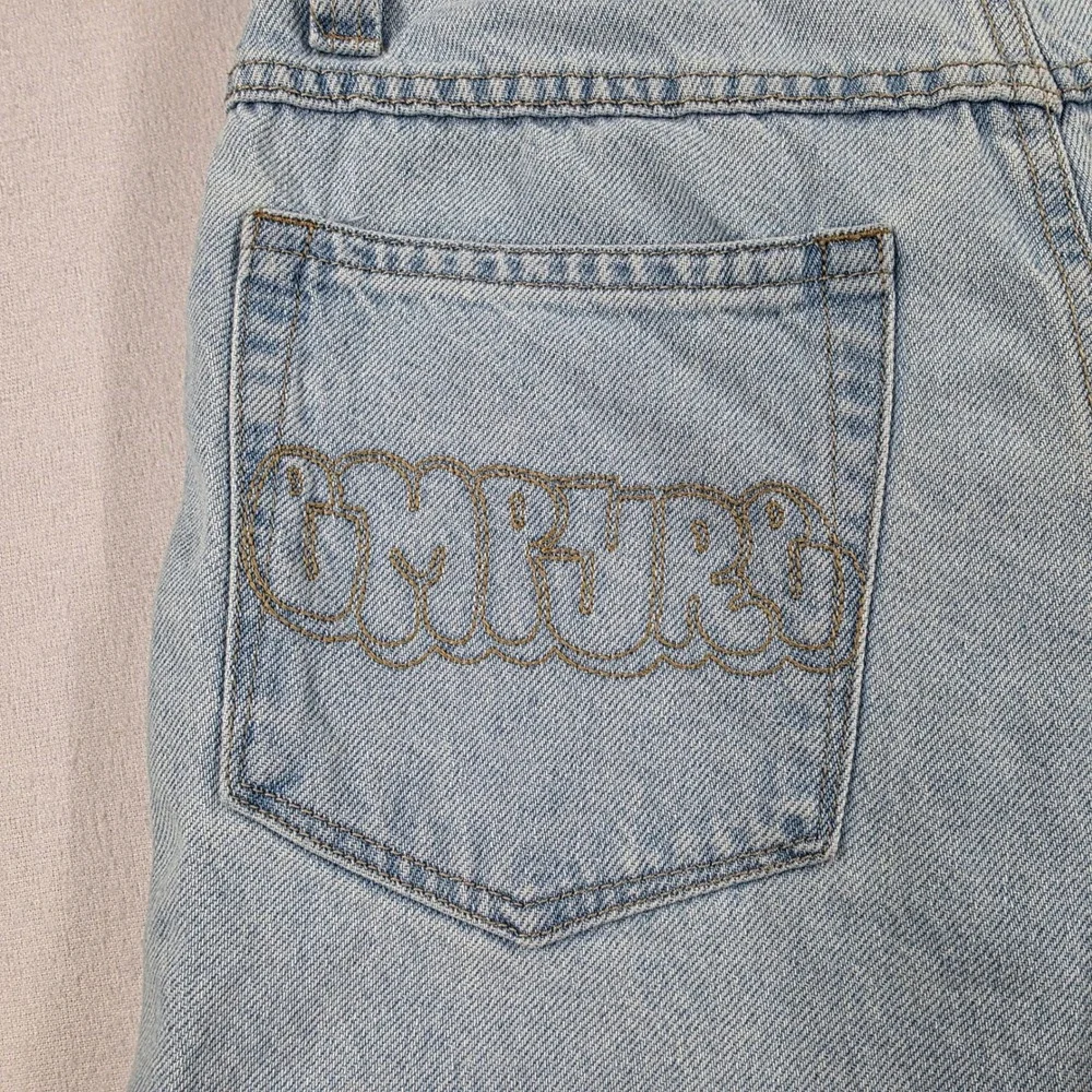 Empyre Kids Baggy Skate Jeans Light Wash Denim Size 25 Adjustable Streetwear